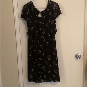 Torrid Floral Chiffon Flutter Sleeve Dress Sz 2